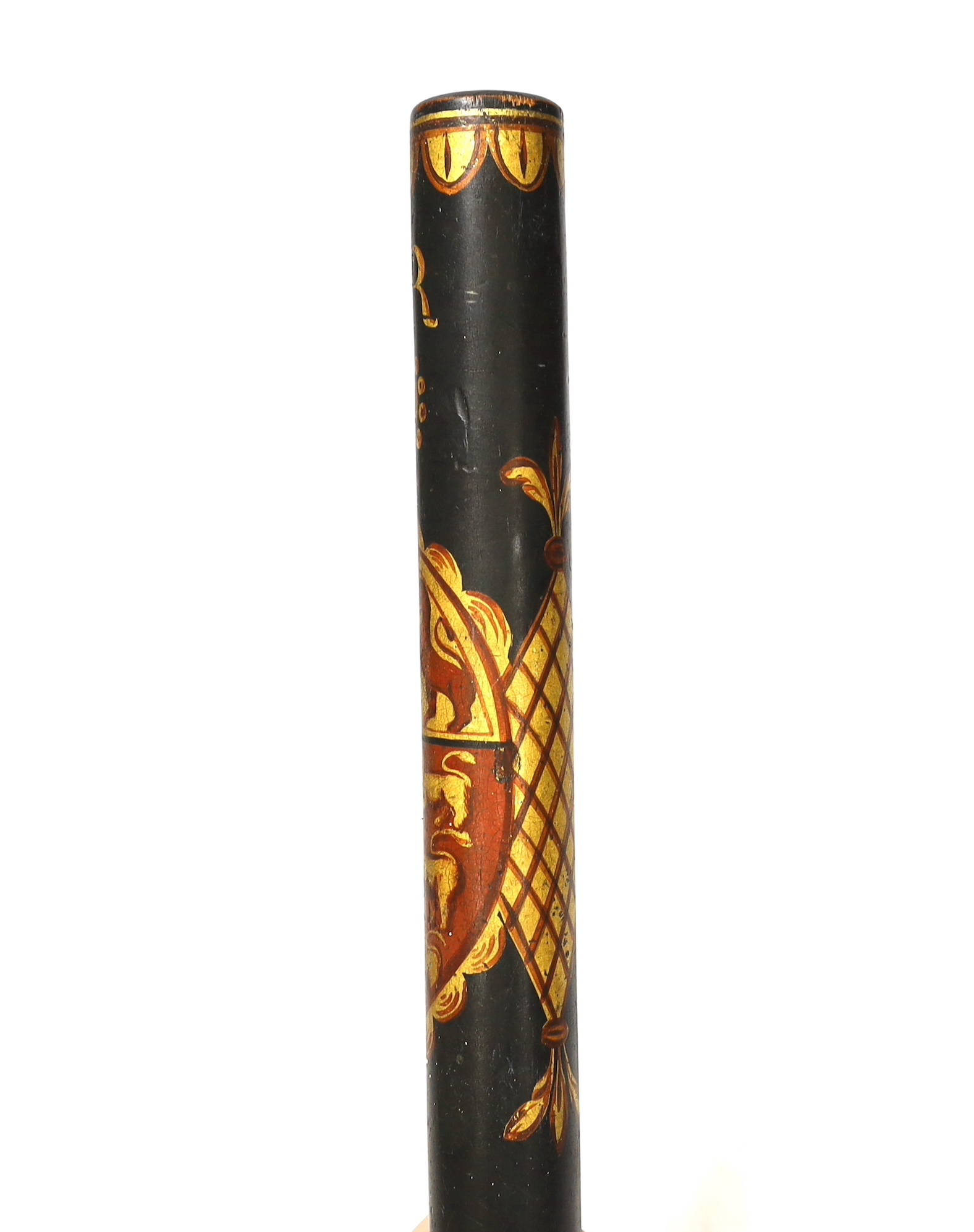 A George III style painted ‘tipstaff’, 31cm